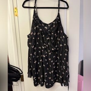 Torrid Black and Pink Butterfly Print Blouse